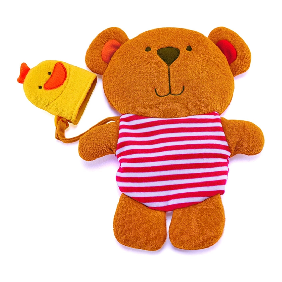 Teddy and Duck Bath Mitt Set 泰迪熊和小鴨子嬰兒洗浴手套