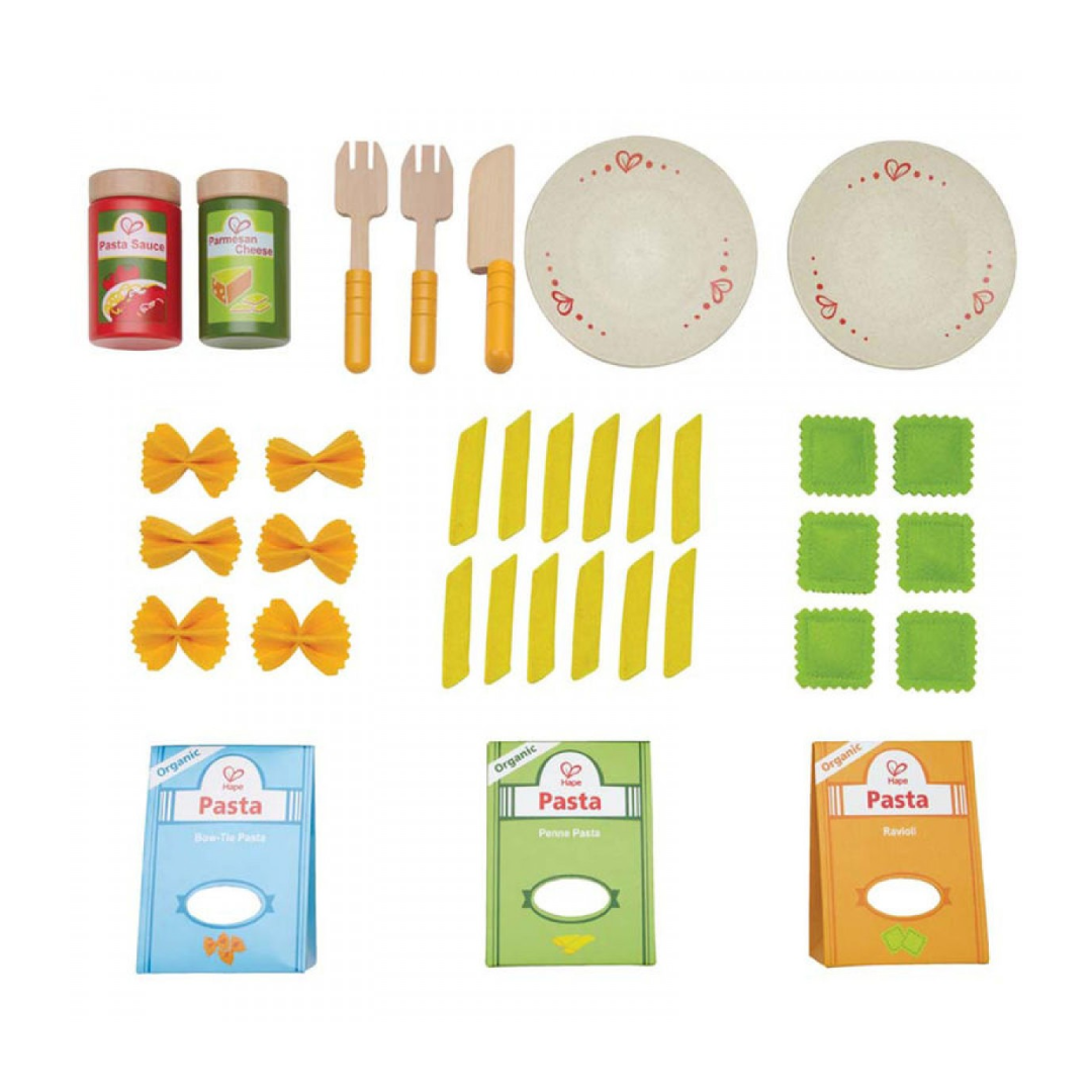 Pasta Wooden Play Kitchen Food Set 木製玩具廚房義大利麵配件