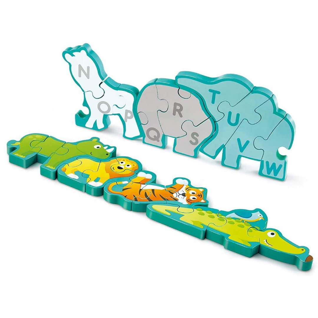 Alphabet &amp; Animal Parade 字母與動物遊行木製拼圖套裝