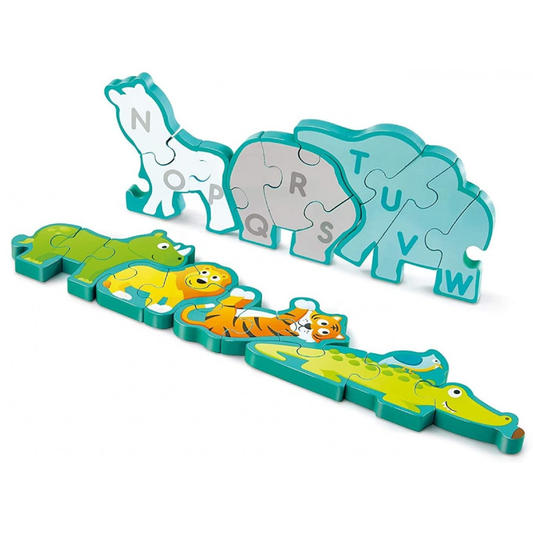 Alphabet &amp; Animal Parade 字母與動物遊行木製拼圖套裝