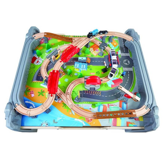 70 Piece Railway Train 70 件式木製鐵路火車活動桌