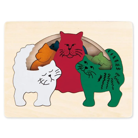 Creative Jigsaw Puzzle Cat 彩虹小貓木製拼圖