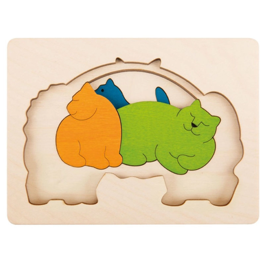 Creative Jigsaw Puzzle Cat 彩虹小貓木製拼圖