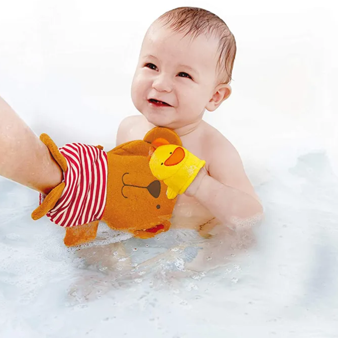 Teddy and Duck Bath Mitt Set 泰迪熊和小鴨子嬰兒洗浴手套