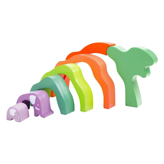 Safari Elephant Stacking Blocks 大象疊疊樂木製積木