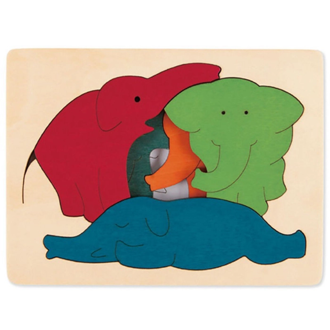 Creative Jigsaw Puzzle Elephant 彩虹大象木製拼圖