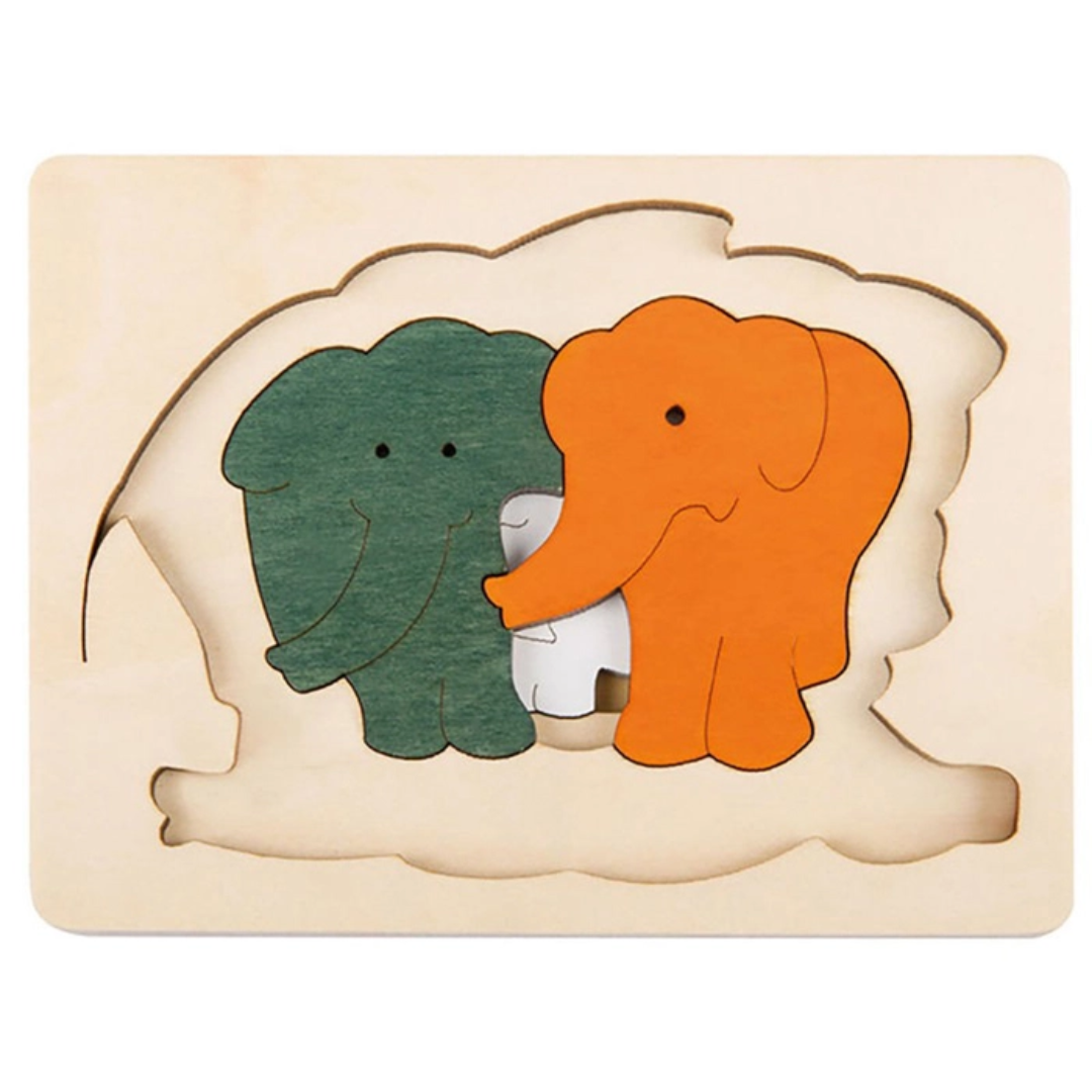 Creative Jigsaw Puzzle Elephant 彩虹大象木製拼圖