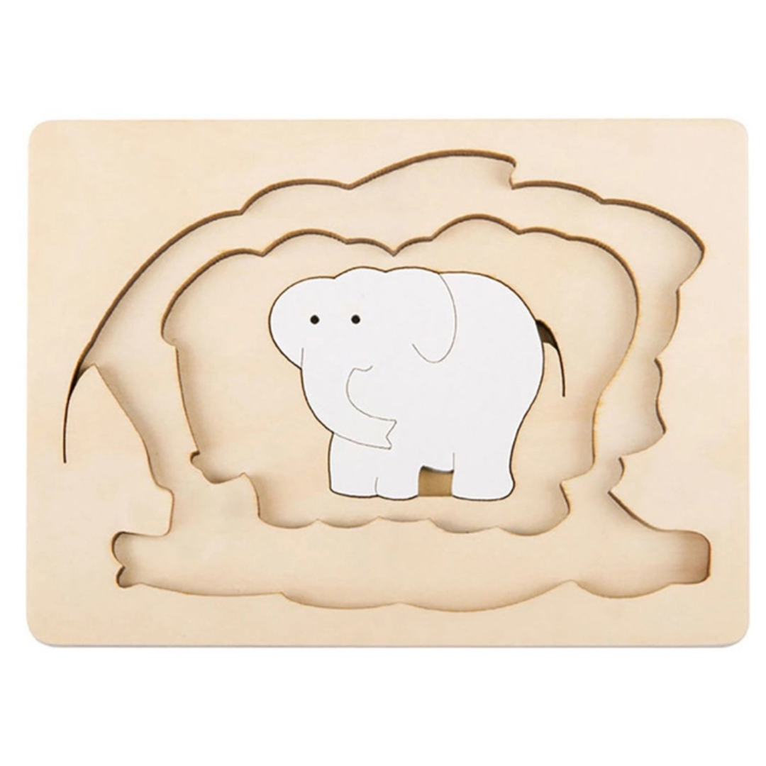 Creative Jigsaw Puzzle Elephant 彩虹大象木製拼圖