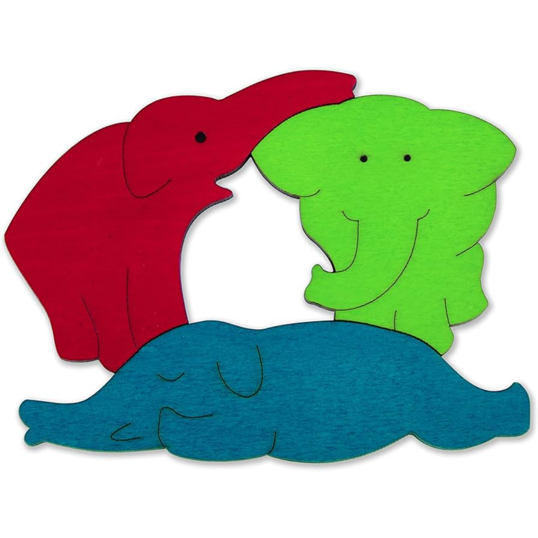 Creative Jigsaw Puzzle Elephant 彩虹大象木製拼圖
