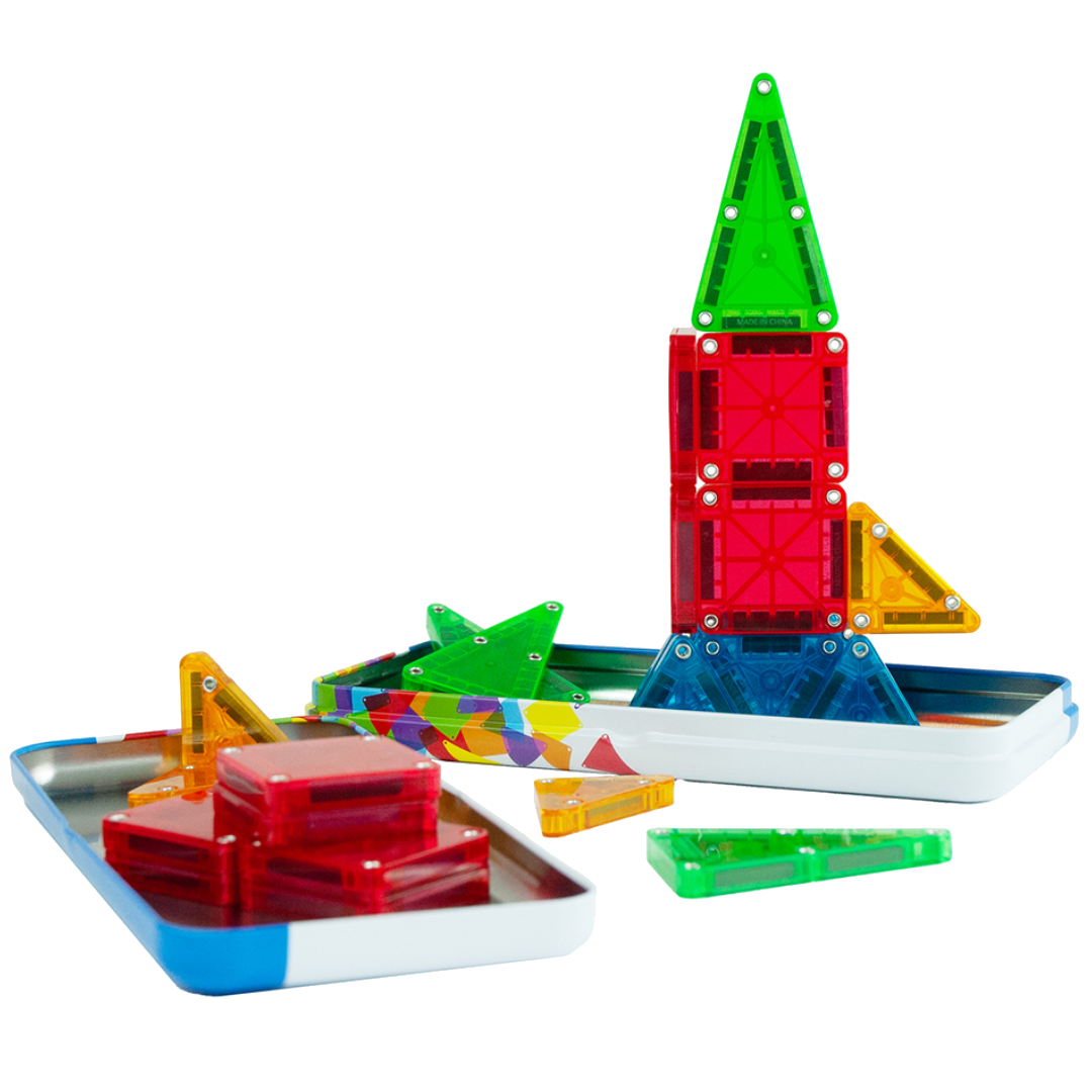 火箭磁力積木片 26PCS｜鐵盒便攜套裝（相容 MNTL／Connetix）