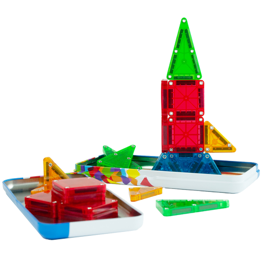 火箭磁力積木片 26PCS｜鐵盒便攜套裝（相容 MNTL／Connetix）